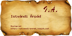 Istvándi Árpád névjegykártya