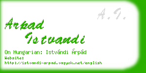 arpad istvandi business card
