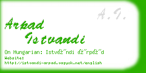 arpad istvandi business card